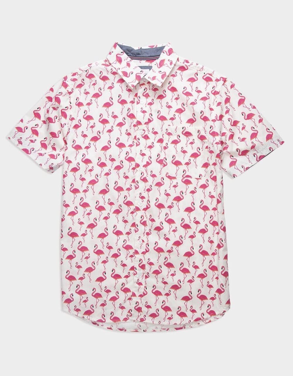 Tilly's NO HYPE Flamingo Men's Button Up Shirt - Small